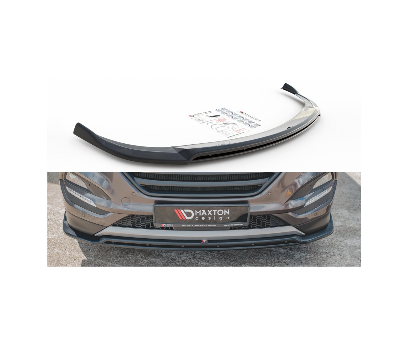 Cup spoiler lip front attachment for Hyundai Tucson 